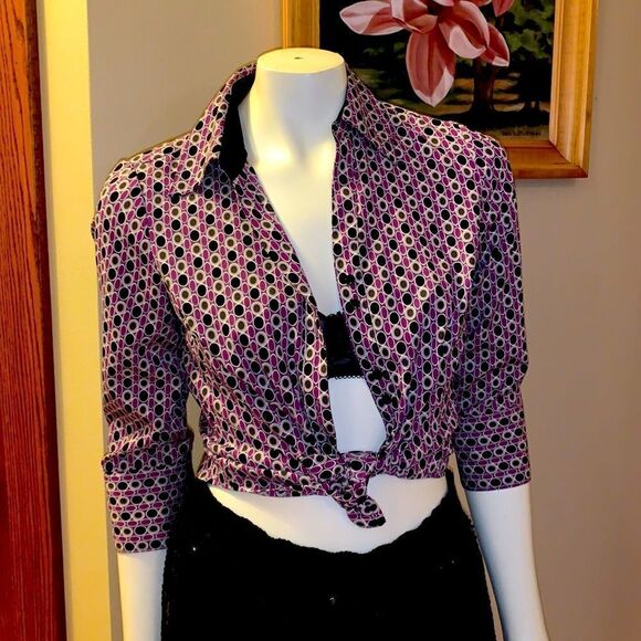 Vintage Abstract button down top - Picture 1 of 9
